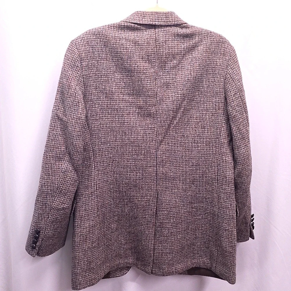 Kuppenheimer Harris Tweed Blazer Men 41R Brown Wool Sport Coat Handwoven USA